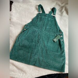 NWT Wild Fable - overall style, corduroy, green dress with pockets size Large